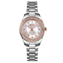 Branded your logo skmei 1534 rose gold women watch quartz lady wristwatch stainless steel strap